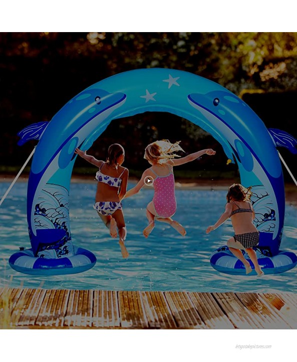 SANKUU Inflatable Water Sprinkler Summer Inflatable Giant Sprinkler Toys for Outdoor Arch Sprinkler for Boys Girls