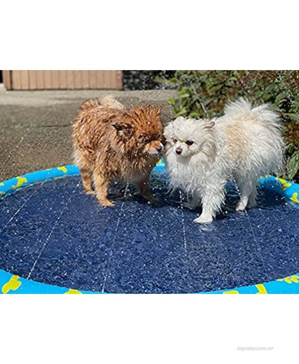 SCENEREAL Dog Splash Pad Sprinkler for Kids Toddlers Summer Outdoor Water Toy Inflatable Baby Pool for Backyard Games