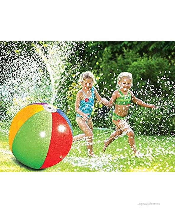 Splash and Spray Ball Sprinkler Outdoor Water Spray Ball 30in-Diameter Inflatable Sprinkler Water Ball Outdoor Fun Toy for Hot Summer Swimming Party Beach Pool Play