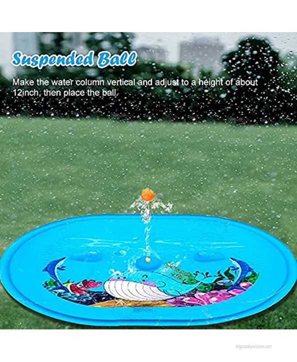 Splash Pad Sprinkler for Kids & Toddlers Upgraded 75 Large Size Outdoor Summer Water Toys Splash Play Mat Water Play Mat Toys for Toddlers & Dogs