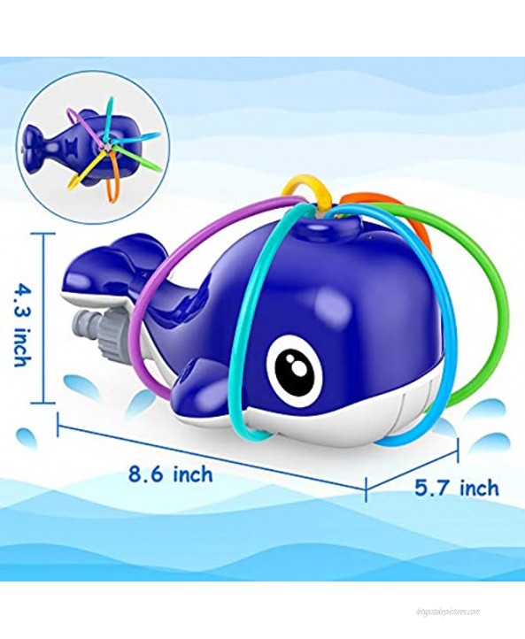 Sprinkler for Kids Outdoor Toy Water Sprinkler Whale Water Toy of Backyard with Wiggle Tubes Spray Splashing Fun for Summer Days Sprays Up to 8ft High