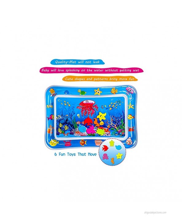 SUNSHINE-MALL Water mat for Baby,Tummy time Toys,Inflatable Play Mat Water Cushion Infant Toys Fun Early Development Activity Play Center for Newbor70x50cm