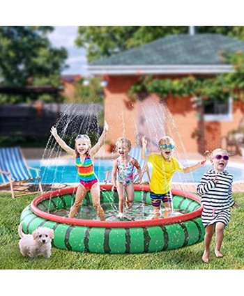 SUSENGO Splash Pad Sprinkler Mat for Kids Large Size 74.8" Splash Pad Pool for Child Toddlers Summer Outdoors Water Toys Inflatable Water Toys Watermelon