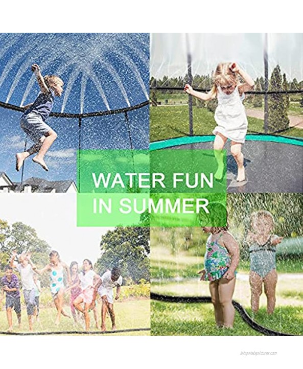 Trampoline Sprinkler 39FT Waterpark Outdoor Water Sprinklers Toy Accessories for Kids Fun Summer Water Park Backyard Yard Game for Boy Girl Outside Play Activities with 100 Water Balloons Outdoor Toys