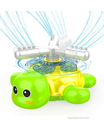 Water Sprinkler for Kids Outdoor Water Hose Turtle Sprinkler Toy Backyard Spinning Splash Games Fun Summer Activities Toddlers Water Toy Gifts 3  4  5  6 Year Old Boy Girl Sprays Up to 15ft High