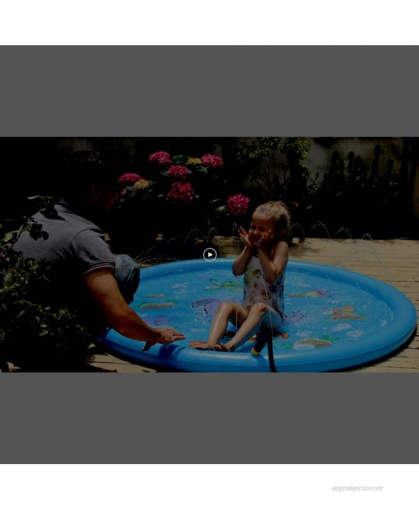YISSVIC Splash Pad for Toddlers 68 Sprinklers Toys Outdoor Backyard Garden Sprinkler Mat Inflatable Splash Pad for Kids Blue0.35mm