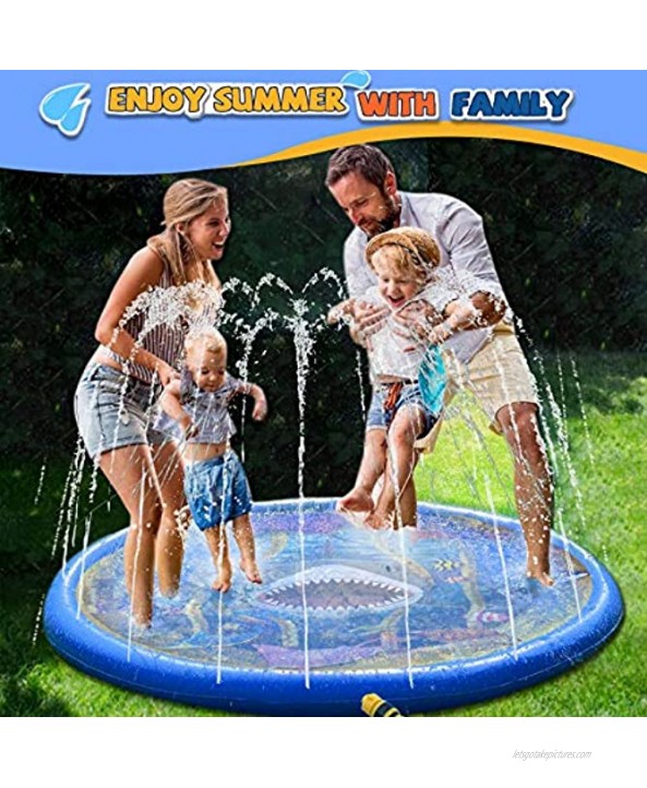 Ynybusi Splash Pad for Kids & Toddlers 1-3,68 Inchs Water Sprinkler for Kids Outdoor Spray Water Toys Inflatable Splash Pad Baby Toddlers Swimming Pool Toys Gifts for Boys Girls Outside Backyard