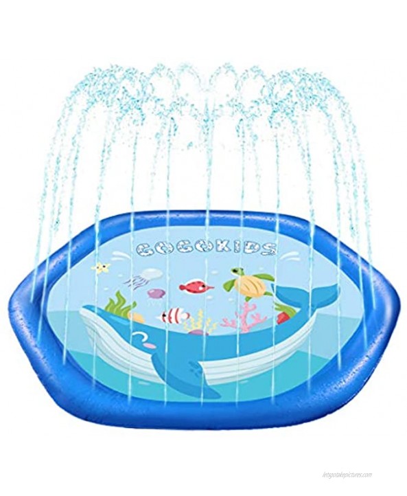Zeraty Sprinkle & Splash Play Mat 67 Sprinkler for Kids Summer Outdoor Garden Beach Burst Sprinkler Pad & Sprinkle Wading Pool for Babies Toddlers Children