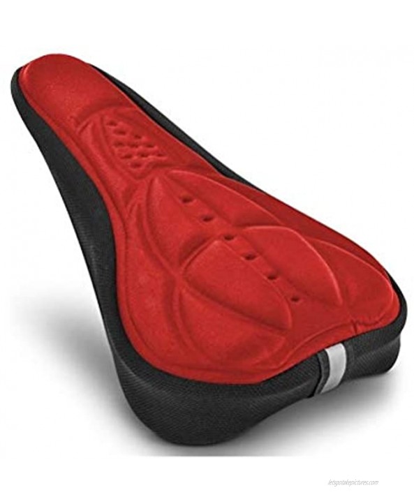 CHXW 3D Slow Play Silicone Gel Pad Seat Saddle Cover Soft Ultra-Breathable Comfortable Cushion Bicycle Seat Color : Red