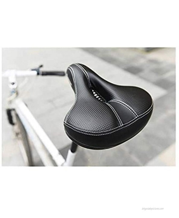 CHXW Wide Bike Saddle Thicken Bicycle Seat MTB Hollow Cycling Cushion Sponge Soft Bike Cycling Saddle Color : Black
