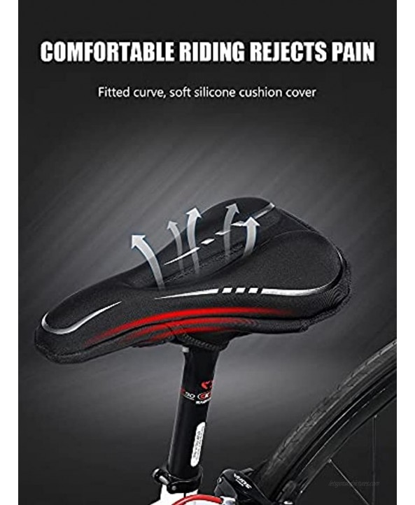 DECOASSEM Bike Saddle Cover Non-Slip Hollow Breathable Slow Rebound Mountain Bike Printing Cushion Cover Bicycle Accessories