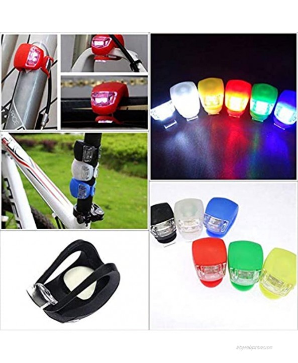grocery store Heyingying525135 Bicycle Lights Silicone Lamp Holders Front and Rear Bicycle Lights Waterproof Bicycle Accessories Carry Color : Black White Light