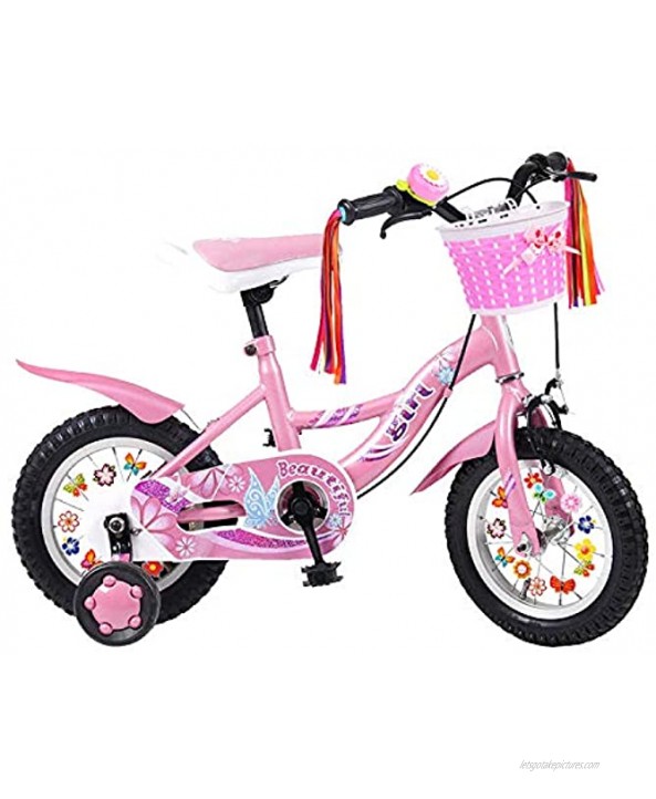 MINI-FACTORY Bike Accessories 4Pcs Set Bicycle Basket Bell Decoration Play Gift Set for Girls Basket + Bell + Streamer + Wheel Spoke