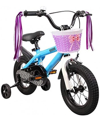 MINI-FACTORY Girl's Bike Basket Streamer Set Basket with Streamers Bike Accessory Gift Set for Bicycle Front Handlebar