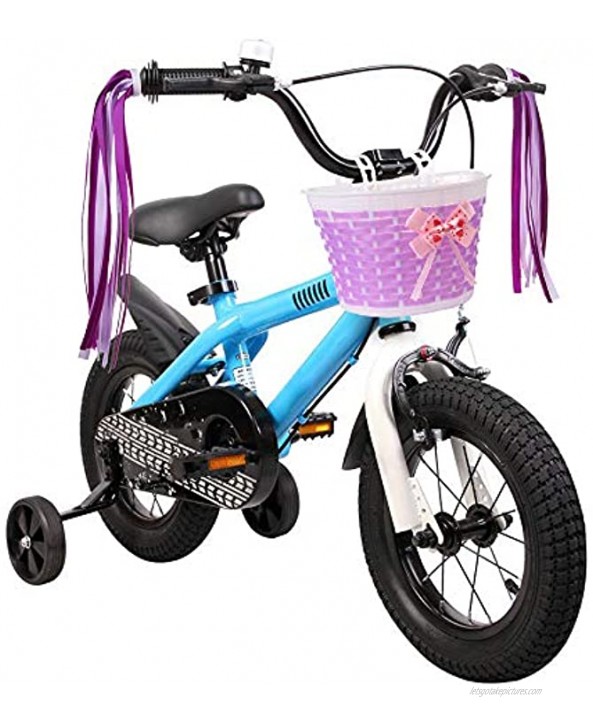 MINI-FACTORY Girl's Bike Basket Streamer Set Basket with Streamers Bike Accessory Gift Set for Bicycle Front Handlebar