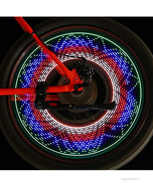 SALUTUY Bike Wheel Spoke Light 32Led Waterproof Cycling Flash Different Floral Flashing Pattern for Safe Cycling for Wheels