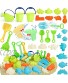 3 otters 29PCS Kids Beach Bucket Toy Set Colorful Sand Toy Set Kids Beach Toys Water Gun Molds Shovels Buckets and Watering Can