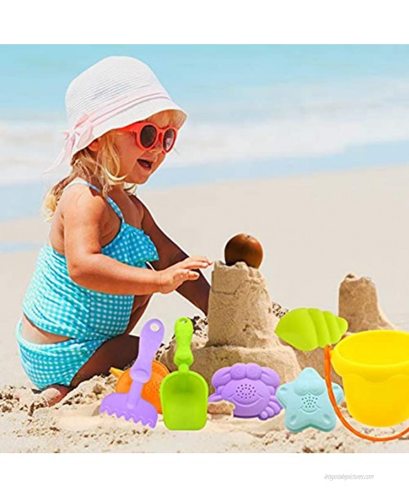 3 otters Beach Toys Set Kids Sand Toys Toddler Beach Shovels Rakes Tool Kit Sand Bucket Molds Outdoor 9PCS
