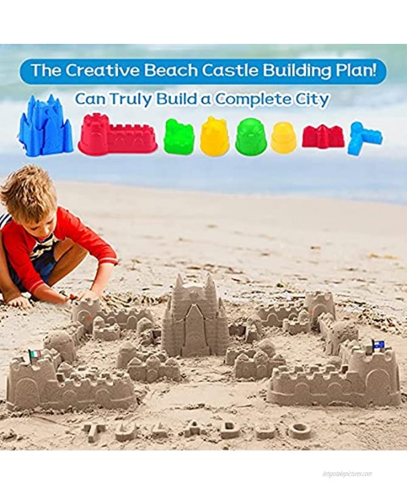 85pcs Beach Sand Toys for Kids 3-10 ,Kids Sand Toys for Toddlers Sand Castle Kit Includes 8 Huge Sand Castle Toys Large Beach Bags Beach Bucket Beach Shovel Tool Kit Sand Sifter 13 Animal Molds