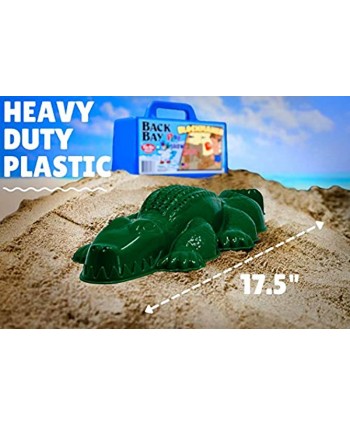 Back Bay Play Beach Toys 17.5" Gigantic Alligator Snow & Sand Molds for Kids Sand Castle Toys for Beach – Bath Toys for Toddlers 2 Years and Up – Made in USA Dark Green