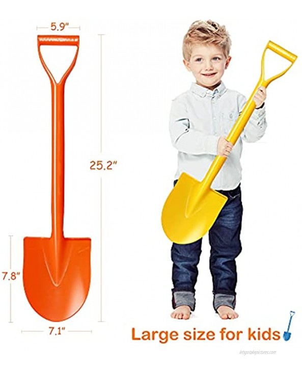 Beach Shovels 25 Inch Sand Shovels for Kids Heavy Duty Kids Plastic Beach Shovel Tool Scooping Toys Kit Shovel Toys for Toddlers with Handle for Digging Sand Beach Fun Gift Twin Set Bundle 3 Pack