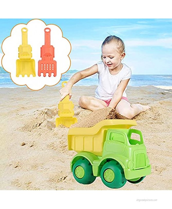 cjc Beach Sand Truck Toy Set,Dump Truck,Bucket,Shovels,Rakes,Watering Can,Castle Mold,Animal Molds,Sandbox Toys for Kids Toddlers,Outdoor Indoor Play Gift for Boys and Girls