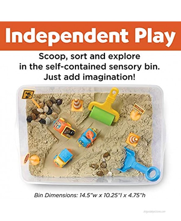 Creativity for Kids Sensory Bin: Construction Zone Playset Sandbox Truck Toys for Kids