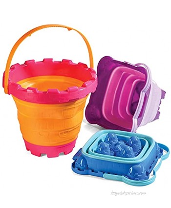 Foldable Beach Pail Collapsible Buckets Castle Mold Sandcastle Toy Set Multi Purpose for Beach Camping Fishing and Sand Play