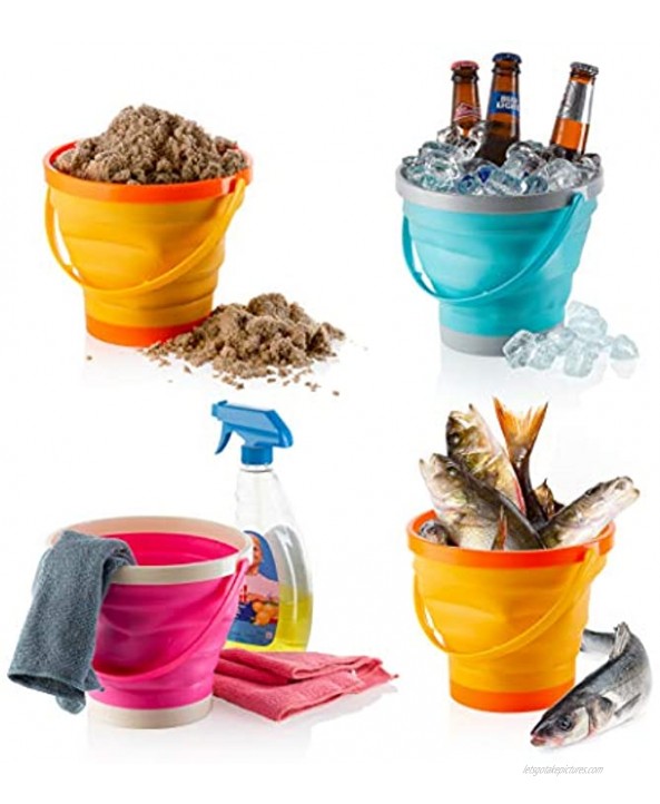 Foldable Pail Bucket Collapsible Buckets Multi Purpose for Beach Camping Gear Water and Food Jug Dog Bowls Cats Dogs and Puppys Camping and Fishing Tub Half Gallon