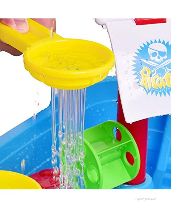 FUN LITTLE TOYS Water Table Beach Toys for Toddlers1-3 Sand Table Play Sand Outdoor Toys for Kids Outside Outdoor Activity Sand Castle Building,Summer Table Toys for Boys and Girls