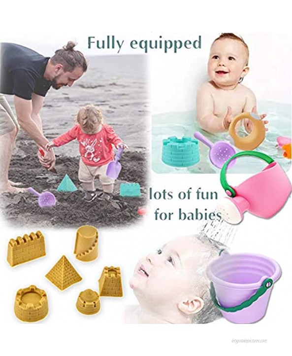 Guuozzli 12 PCS Kids Beach Sand Toys Set,Sand Play Set,Beach Toy Sand Set with Bucket,Watering Can,Shovels,Colander,Rakes,Beach Castle Molds for Toddlers Kids Outdoor Play