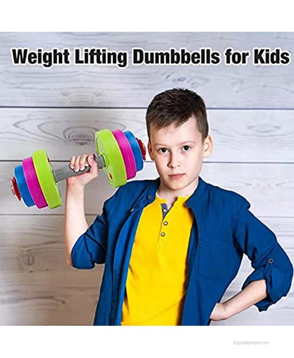Liberty Imports Adjustable Dumbbell Toy Pretend Workout Set for Kids Gym Exercise Fill with Beach Sand or Water