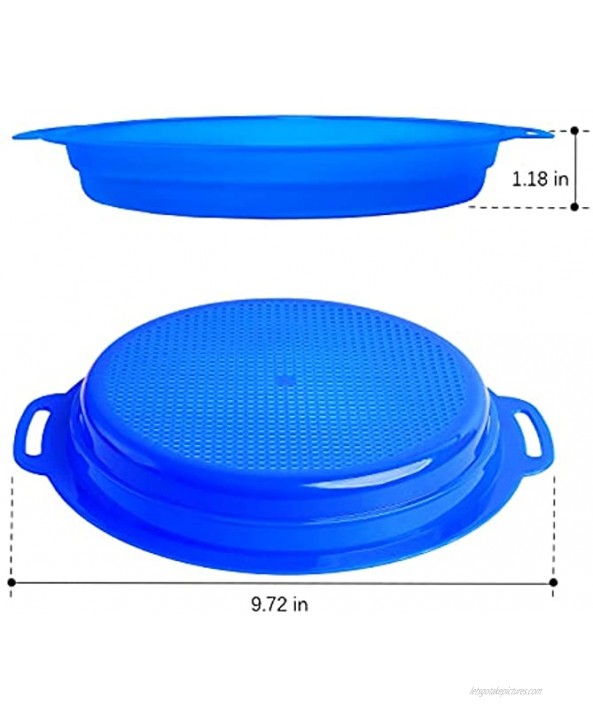 Meejaa 3pcs Beach Sand Sifter Sieves Sets Large Sand SievesRed Blue Yellow Set for Beach Play
