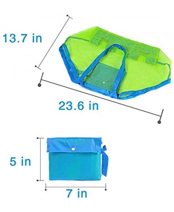 Mesh Beach Toy Bag Sand Toy Bags Mesh Extra Large Foldable Totes Shell Storage Bag Quick Dry Net Tote for Kids Beach Sand Toys Away from Sand Pool Supplies Storage Bags Picnic Backpack