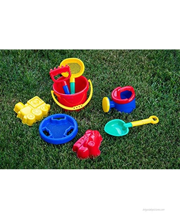 Sand Box Castle Play Deluxe Beach Set with Shovel Bucket Sifter Molds by Toysmith