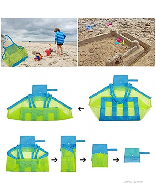 WOLLGORD Mesh Beach Bags 2 Pack Large Beach Bags Totes Toys & Shell Storage Bag for Kid‘s Beach Sand Toys Away from Sand Pool Supplies Storage Bags Picnic Backpack Market Grocery Picnic Tote