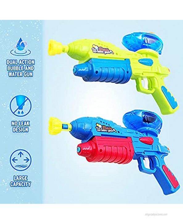2 Pack Bubble Gun & Water Gun for Kids Boys Girls – Water & Bubble Maker Blaster & Blower Machine for Outdoor Activities Camping Pool Party – Soaker Squirt Gun Toys Gift for Age 4 5 6 7 8 9…