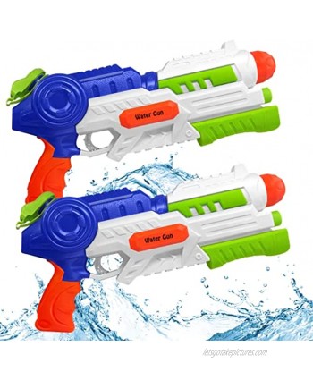 2 Pack Super Water Gun Water Blaster 36 oz High Capacity Water Soaker Blaster Squirt Toy Swimming Pool Toy Green