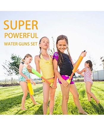 4 Pack Water Guns Shooter Blaster Squirt Guns Summer Swimming Beach Garden Fighting Game Water Battle Outdoor Toys for Kids Boys Girls Adults