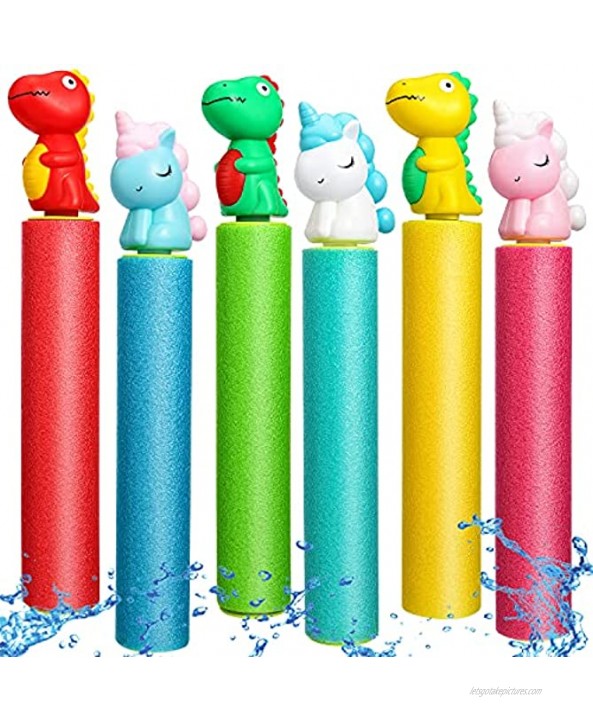 Bakeling Water Guns Squirt Guns 6 Pack Foam Water Blaster Guns Set Summer Swimming Pool Party Water Toys for Kid&Adult Outdoor Beach Sand Fighting Play Game Toys 32 ft Shooting Range