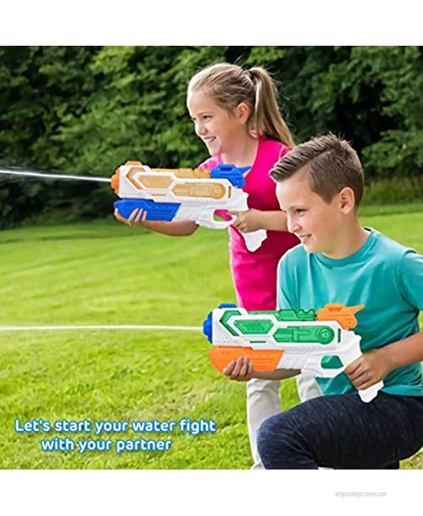 Balnore Water Gun for Kids 2 Packs Water Soaker Blaster Squirt Gun up to 25 Feet Range for Boys Girls Adult Summer Swimming Pool Party Outdoor Beach Water Fighting