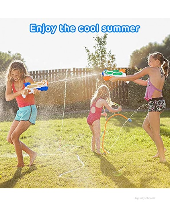 Balnore Water Gun for Kids 2 Packs Water Soaker Blaster Squirt Gun up to 25 Feet Range for Boys Girls Adult Summer Swimming Pool Party Outdoor Beach Water Fighting