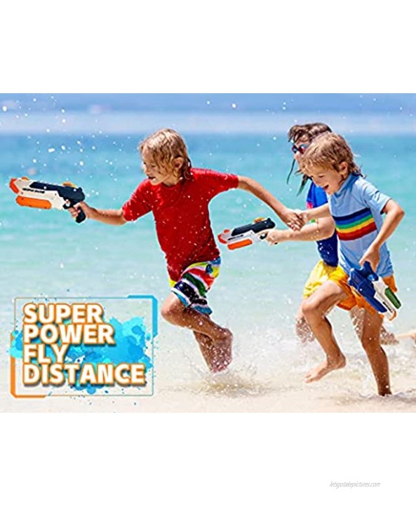 BECENBIN Water Guns for Kids & Adults 2 Pack Super Squirt Guns Water Soaker Blaster with 400CC Durable Shooting&Long Range Summer Swimming Pool Beach Toys Outdoor Water Fighting Play for Boys&Girls