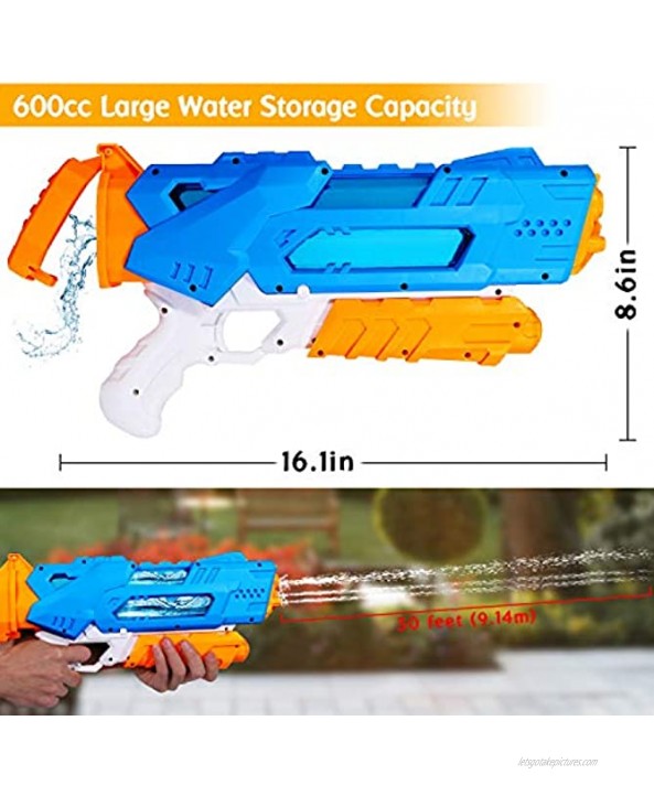 Biulotter Water Gun for Kids 3 Nozzles Transparent Squirt Guns Water Gun 1200CC Water Toys for Boys Girls Summer Swimming Pool Beach Sand Outdoor Water Fighting Play Toys