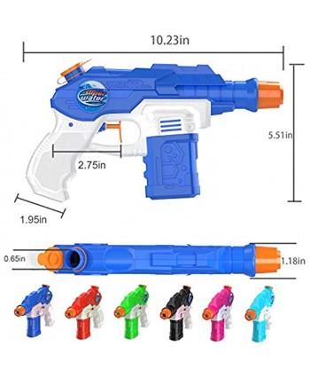 Children's Water Guns 6-Piece Super Water Guns 250CC 16-Foot Water Guns Water Toy Gifts for Boys and Girls Children's Summer Swimming Pool Beach Outdoor Water Fighting Toys...