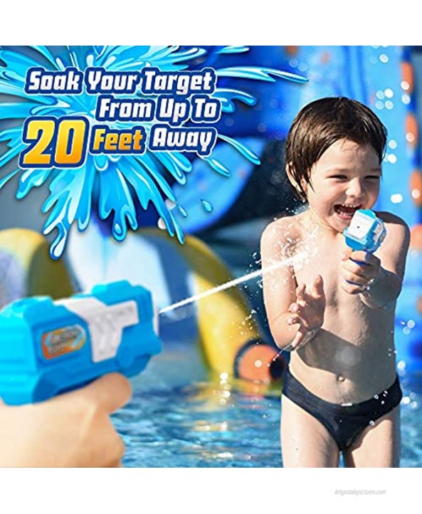 D-FantiX Water Gun 6 Pack Water Blaster Soaker Small Squirt Guns Bulk for Water Fighting Summer Pool Beach Party Favors Toy for Kids Boy Girl