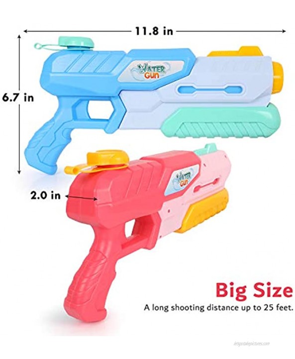 EP EXERCISE N PLAY 4 Pcs Squirt Water Guns,Super Water Soaker Squirt Toy Gun for Kids Adults Water Blaster 600cc High Capacity 25-32 Feet Shooting Range2pcs Blue,2pcs red