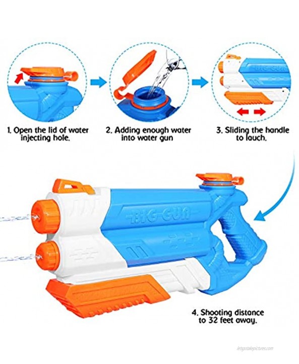 JoinJoy Water Gun Squirt Guns High Capacity 2000CC Water Blaster 10 M Water Pistol for for Swimming Pools Beach Party Water Shooter Fighting Toy