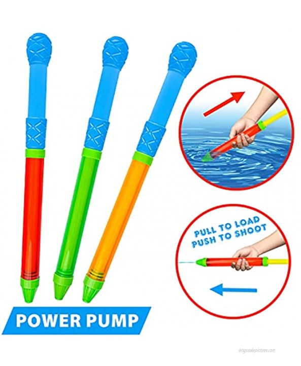 JOYIN 12 Pack Super Water Blaster 16.5'' Water Soaker Squirt Guns for Kids Summer Swimming Pool Beach Sand Outdoor Water Activity Fighting Play Toys
