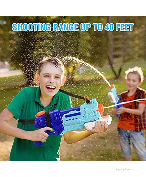 Joyjoz Water Gun for Kids Squirt Guns with 1000CC Large Capacity Water Blaster Soaker Up To 40 Feet Range Water Shoot Toys with Shoulder Strap for Boys Swimming Pools Beach Party Water Shooter Fight